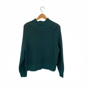 American Eagle Forest Green Mock Neck Sweater